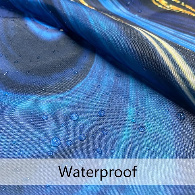 120GSM Marble Blue Waterproof Shower Curtain Set with 12PCS Hooks,Modern Abstract Bathroom Shower Curtains, Minimalist Watercolor Bathroom Décor,Washable Fabric Shower Curtain, 72 x 72 Inch (Marble)