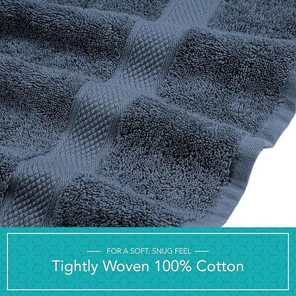 Pleasant Home Bath Towels Set of 6 (24” x 50”) 100% Cotton, 515 GSM | Lightweight, Soft & Highly Absorbent Luxury Towels for Bathroom | for Gym, Pool & Spa | 6 Pack, Navy