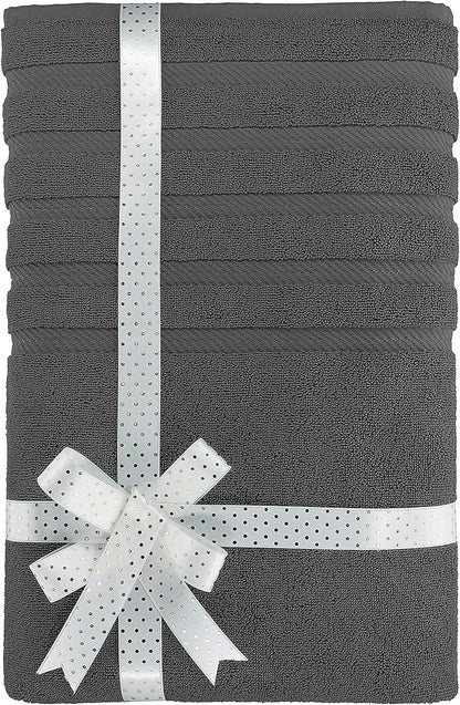 American Soft Linen 35x70 Jumbo Large Bath Towel, 600 GSM 100% Cotton Turkish Bath Sheet, Oversized Luxury Bath Towel for Bathroom Beach and Pool, Dark Gray