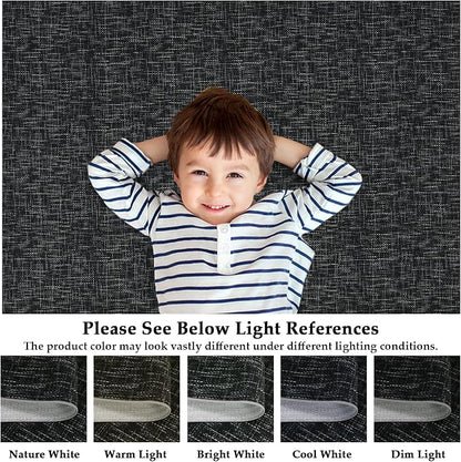 Garvee Modern 5x7 Rugs for Entryway Solid Color Washable Area Rugs, Black | Rubber Backing Neutral Textured Non Shedding Stain Resistant Low Pile Foldable Soft Rug for Bedroom Nursery Living Room