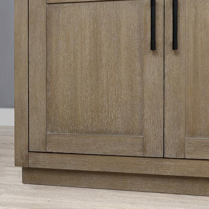 OVE Decors Bailey 36 in. Single Sink Freestanding Driftwood Oak Bathroom Vanity with White Quartz Top and Matching Backsplash