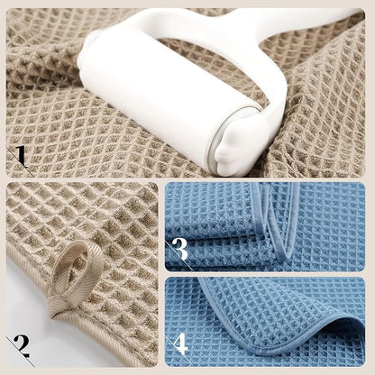 POLYTE 430 GSM Poly Blend Microfiber Quick Dry Waffle Bath Towel, 30x60 in | 4 Pack, Oversize, Lint Free, Body Towel