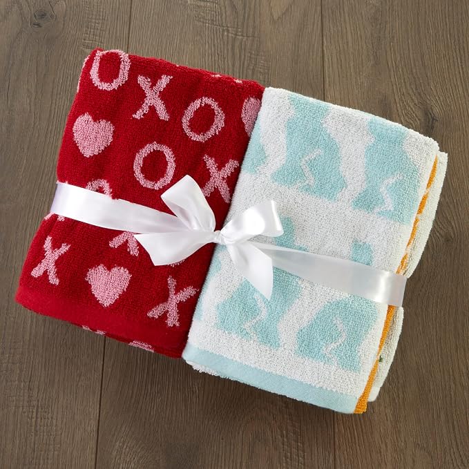 SKL Home Seasonal Jacquard Hand Towel Gift Set, 6 Count, Multicolored