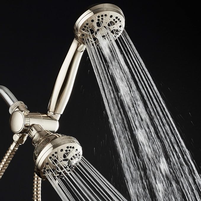 AquaDance Brushed Nickel High Pressure 3-way 48-setting Rain – Handheld Shower Head Combo – Angle Adjustable, Anti-Clog Jets, Tool-Free Installation - USA Standard Certified – Top U.S. Brand | Enjoy Two 6-Setting Rain & Hand Showerheads Separately or T...