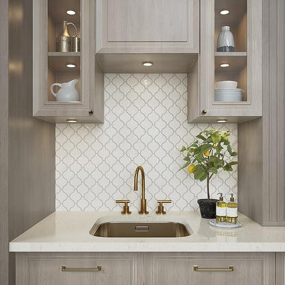 Daltile Mesmerist 11" X 12" Ceramic Arabesque Mosaic Tile in Spirit Gloss (10 PC Per Carton) (7.4 SQFT Per Carton )