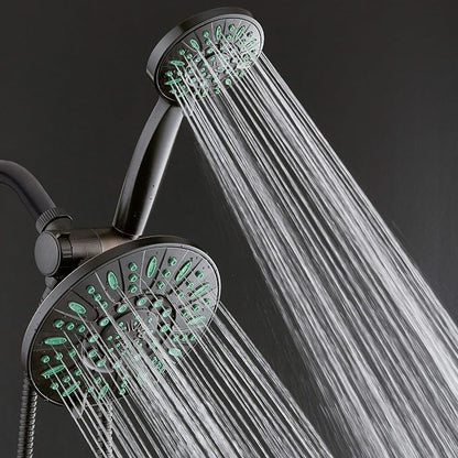 AquaDance Antimicrobial High Pressure 7" Rain & Handheld Shower Head Combo | Enjoy More Power & Better Shower Hygiene with Lifetime Antimicribial Nozzle Protection from Mold, Mildew & Bacteria - Bronze