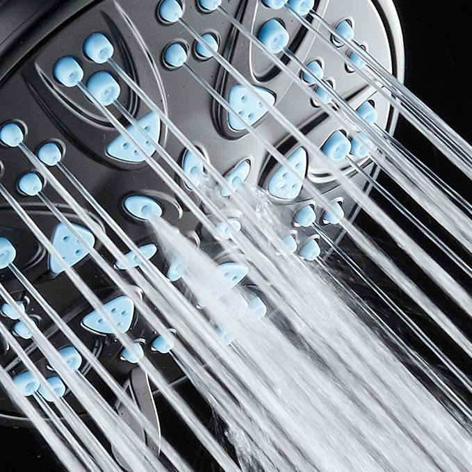 AquaDance Antimicrobial/Anti-Clog High-Pressure 6-Setting Hand with with Microban Nozzle Protection from Growth of Mold, Mildew & Bacteria for Stronger Shower! Aqua Blue Jets