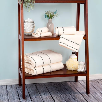 Lavish Home 6PC Towel Set - 525GSM 100% Cotton Bathroom Essentials with 2 Bath Towels, 2 Hand Towels, and 2 Wash Cloths - Absorbent Sheets for Bath, Shower, Gym, Spa, and Dorm Room (Beige)