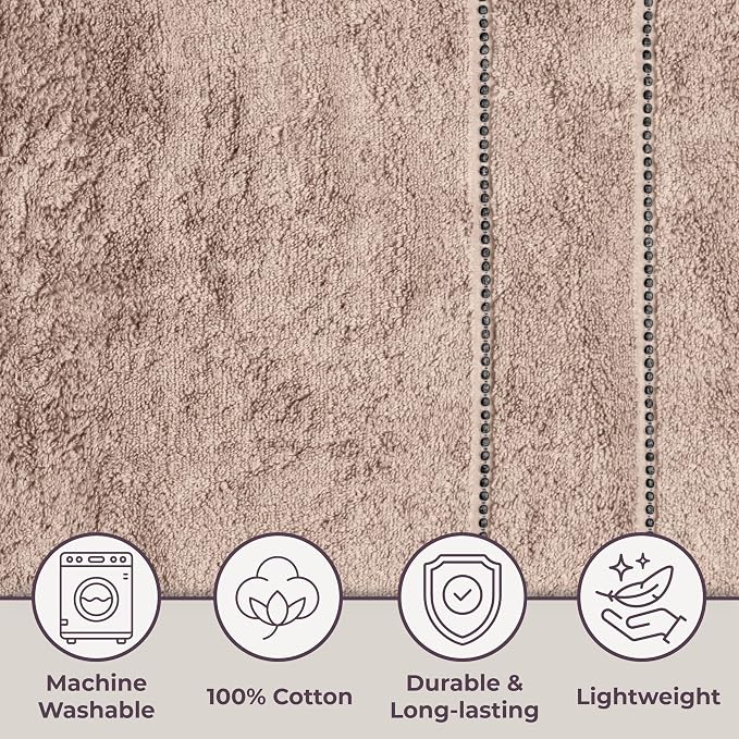 Lavish Home Bathroom Towels Set, Bathroom Accessories, Taupe, Set of 6