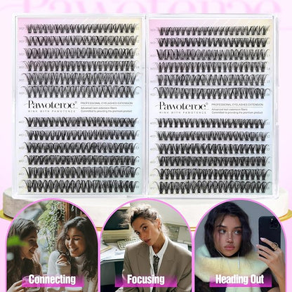 Lash Clusters 480pcs Individual Lashes 30D 40D Cluster Eyelash Extensions 11-16mm Eyelash Clusters Lash Extensions for Self Application (30D&40D, 0.07D, 11-16mm Value Pack)