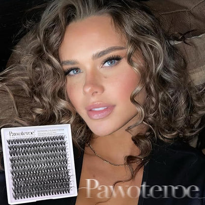 Lash Clusters 200pcs Individual Lashes 40D Cluster Eyelash Extensions 9-16mm Eyelash Clusters Lash Extensions for Self Application (40D, 0.07D, 9-16mm)