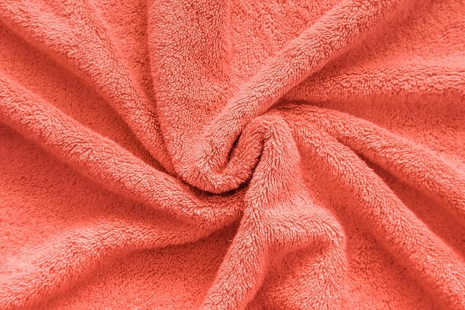 American Veteran Towel, Hand Towels for Bathroom Set of 4, 100% Cotton Turkish Hand Towel Sets, Soft Hand Face Towels, Coral Hand Towels