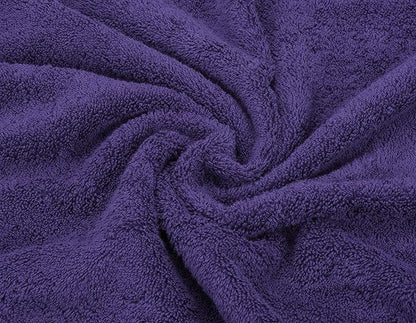 American Soft Linen Premium 3 Piece Towel Set, 1 Bath Towel 1 Hand Towel 1 Washcloth, 600 GSM 100% Cotton Turkish Towels for Bathroom, Purple Towel Set