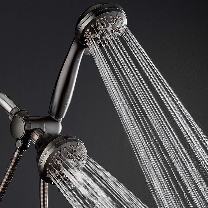 AquaDance Oil Rubbed Bronze High Pressure 3-Way 48-Setting Rain/Handheld Shower Head Combo – Angle Adjustable, Anti-Clog Jets, Tool-Free Installation-USA Standard Certified/Top U.S. Brand | Enjoy Two 6-Setting Rain & Hand Showerheads Separately or Toge...