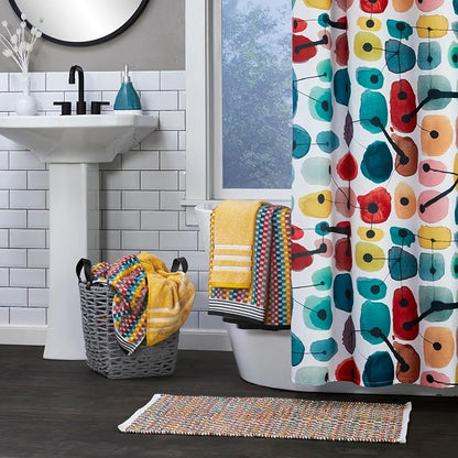 SKL Home Mid-Century Bath Towel Set-4pc, Premium 100% Cotton, Multi | 2 Bath towels, 2 hand towels. Spa-level quality. Soft & absorbent, textured jacquard. 450 GSM weight