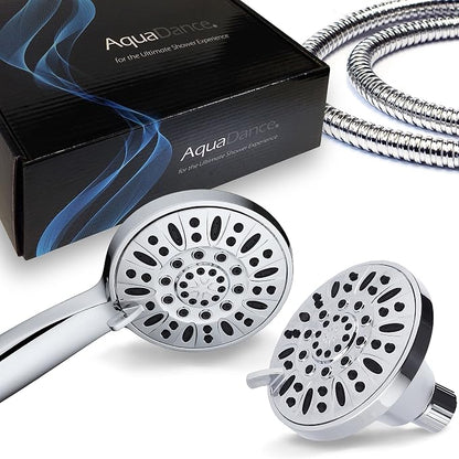 AquaDance Total Chrome Premium High Pressure 48-setting 3-Way Combo for The Best of Both Worlds – Enjoy Luxurious 6-setting Rain Shower Head and 6-Setting Hand Held Shower Separately or Together | Enjoy Two 6-Setting Rain & Hand Showerheads Separately ...