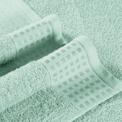 GLAMBURG 100% Cotton 2 Pack Oversized Bath Towel Set 28x55 Inches, Ultra Soft Highly Absorbant Compact Quickdry & Lightweight Large Bath Towels, Ideal for Gym Travel Camp Pool - Sea Green