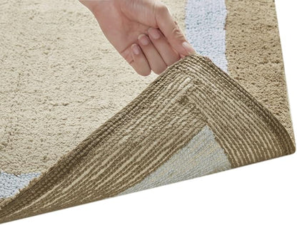 Madison Park Amherst Tufted Bath Rug Cotton Non-Slip, 27 x 45, Blue | Quick Dry, Ultra Soft, Pile, Machine Washable, Absorbent, OEKO-TEX Certified