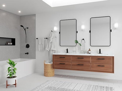 Pfister Karci 3-Piece Bathroom Hardware Set with Towel Bar, Towel Ring, and Toilet Paper Holder, Wall-Mounted, Matte Black Finish, BTBKA3B