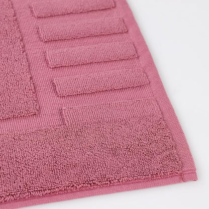 Superior 100% Cotton Bathmat Set, Bath Mats, Bathroom Decor, Shower, Bathtub Essentials, Home Accessories, Washable Rug, No Backing, Heavyweight, Leo Collection, Set of 2, 22" x 35", Rosewood