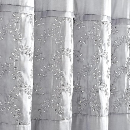 Lush Decor Maria Shower Curtain, 72" x 72", Gray & Silver