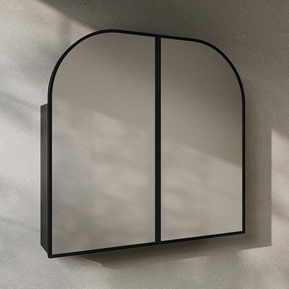 Swiss Madison Porte 32 x 31 Arched Recessed/Wall Mount Medicine Cabinet with Mirror in Black