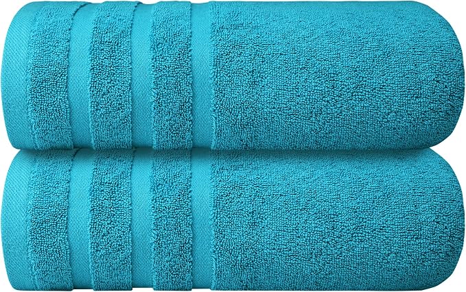Infinitee Xclusives 100% Ring-Spun Cotton Bath Towels for Bathroom - Pack 2 | Luxury Super Soft, Absorbent & Quick-Drying |27x54 inches| Large Bathroom Towels Set |600 GSM| Gym, Shower, Spa & Hotel Use