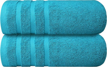 Infinitee Xclusives 100% Ring-Spun Cotton Bath Towels for Bathroom - Pack 2 | Luxury Super Soft, Absorbent & Quick-Drying |27x54 inches| Large Bathroom Towels Set |600 GSM| Gym, Shower, Spa & Hotel Use