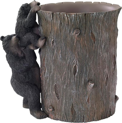Avanti Linens - Waste Basket, Decorative Trash Can, Animal Inspired Home Decor (Black Bear Lodge Collection)