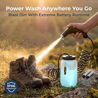 ESSUMAR Portable Bidet for Travel – 2.5L Electric Rechargeable Handheld Bidet Sprayer with 1.2m Hose, 2 Pressure Modes, USB-C, IPX6 Waterproof – Travel Bidet for Women, Men, Postpartum, Camping