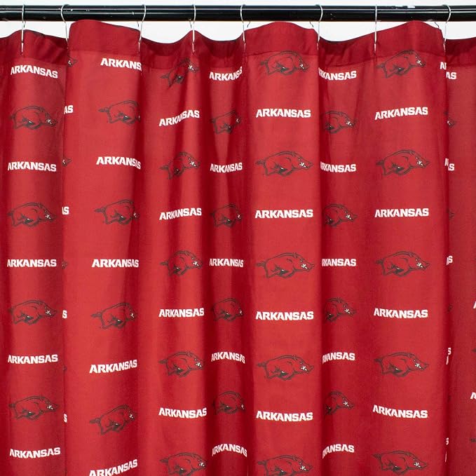 Everything Comfy NCAA Arkansas Razorbacks Bright and Colorful Shower Curtain Cover 70" x 72"