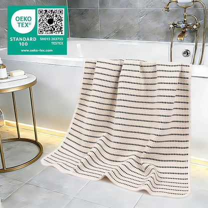 POLYTE 430 GSM Poly Blend Microfiber Quick Dry Waffle Bath Towel, 30x60 in | 4 Pack, Oversize, Lint Free, Body Towel