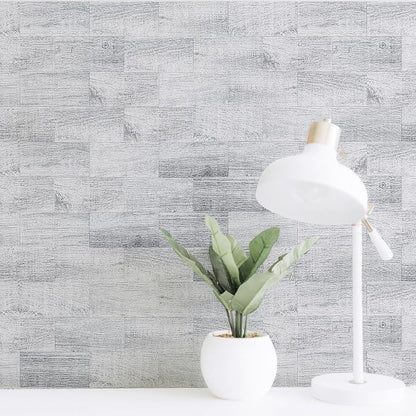 Art3d 102-Pack Peel and Stick Backsplash on Subway Tile, White-Washed Wood | 3 x 6 in, PVC, Self Adhesive, Waterproof, Traceless Peel, Modular Splicing, Ideal for Vanities, Bathrooms