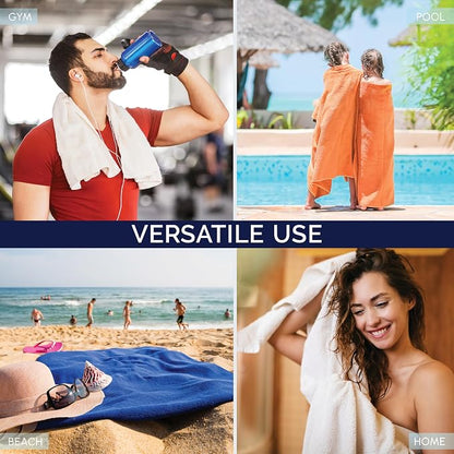 Elegant Comfort Premium Super Soft Highly Absorbent 1 Piece Oversized Bath Sheet - 40" x 80" inch, Luxurious Hotel Spa Quality 100% Turkish Cotton Extra Large Bath Towels for Adults, White