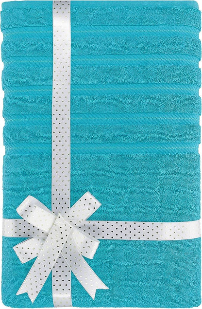 American Soft Linen 35x70 Jumbo Large Bath Towel, 600 GSM 100% Cotton Turkish Bath Sheet, Oversized Luxury Bath Towel for Bathroom Beach and Pool, Aqua Blue