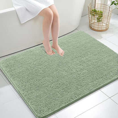 OLANLY Large Bathroom Rugs 40x32, Extra Soft Absorbent Chenille Bath Rugs | Sage Green, Quick-Drying Rubber Backing, Machine Washable Bath Mat for Bathroom Floor, Tub and Shower, Home Decor Accessories