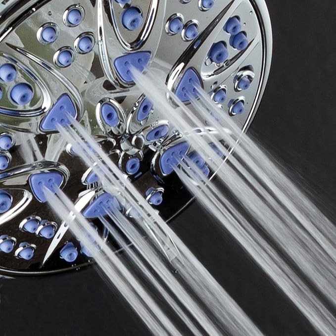 AquaDance Antimicrobial – Anti-Clog High-Pressure 6-Setting Shower Head with Microban Nozzle Protection from Growth of Mold, Mildew & Bacteria for Stronger Shower! 4" Sunset Blue | More Power, Better Shower Hygiene! Lifetime Antimicribial Nozzle Protec...