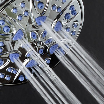 AquaDance Antimicrobial – Anti-Clog High-Pressure 6-Setting Shower Head with Microban Nozzle Protection from Growth of Mold, Mildew & Bacteria for Stronger Shower! 4" Sunset Blue | More Power, Better Shower Hygiene! Lifetime Antimicribial Nozzle Protec...