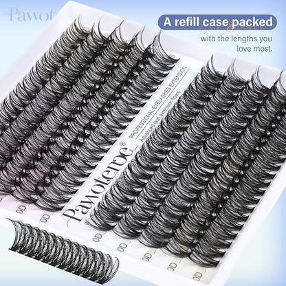 Lash Clusters 200pcs Individual Lashes 30D 40D Cluster Eyelash Extensions 11-16mm Eyelash Clusters Lash Extensions for Self Application (30D&40D, 0.07D, 11-16mm Refill)