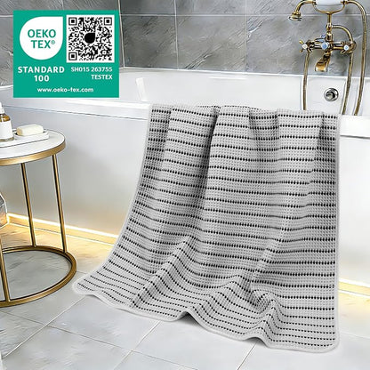 POLYTE 430 GSM Poly Blend Microfiber Quick Dry Waffle Bath Towel, 30x60 in | 4 Pack, Oversize, Lint Free, Body Towel