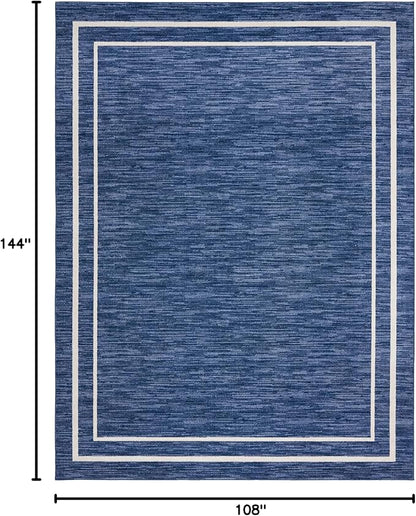 Nourison Home Nourison Essentials Navy/Ivory 9' x 12' Area Rug - Easy Clean, Non Shedding, Bed Room, Living Room, Dining Room, Kitchen (9' x 12')