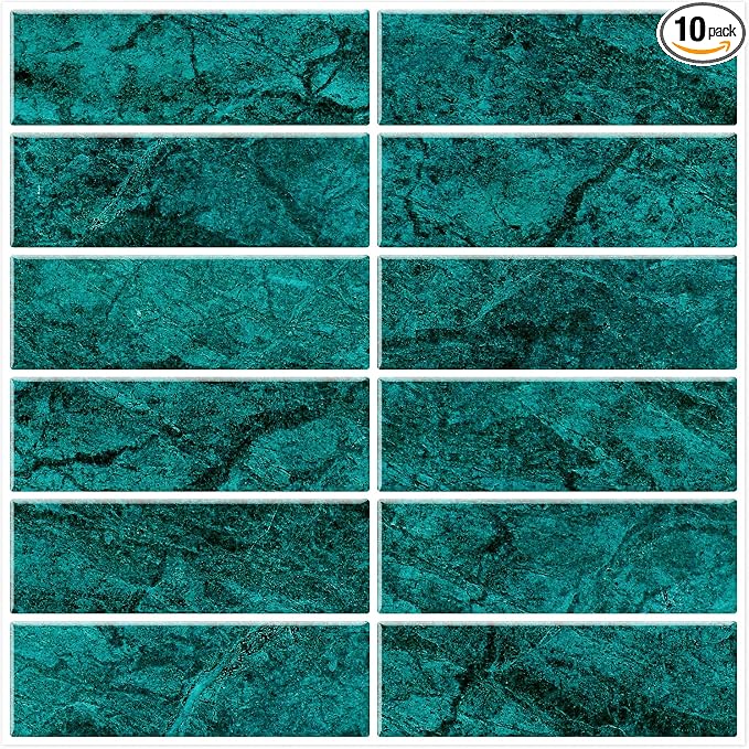 3D Backsplach Tile for Kitchen Peel and Stick, 12"x12" Stick on Subway Tiles for Bathroom, 10 Sheets