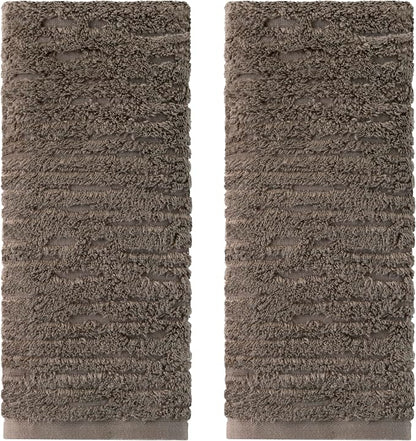 SKL Home CloudSoft Hand Towel Set-2-Piece, 100% Cotton Luxury, Mink Brown | Premium spa-level quality. 600 GSM weight. Ultra plush & absorbent. For use in the bathroom, kitchen, bar or any sink space.