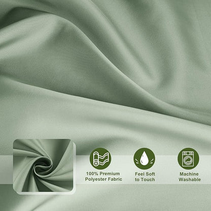 AooHome Fabric Shower Curtains, Cloth Ombre Green Shower Curtain Sets, Washable Fabric Green and White Shower Curtain, Rustic Farmhouse Bathroom Shower Curtains, 72x72 Inches