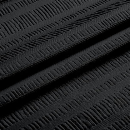 Aiyufeng Moga 3D Embossed Waterproof Fabric Shower Curtain - Hotel Quality Soft Black Shower Curtain Fabric, Light-Weight Cloth & Machine Washable - Standard Size 72x72, Black