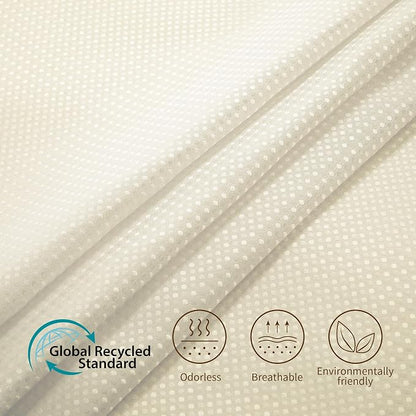 Siiluminisoy Shower Curtain and Liner Set, Waffle Shower Curtain Set with 12 Stainless Steel Hooks, Waterproof Luxury Fabric Shower Curtains for Bathroom and Hotel, Cream, 72" W x 84" H