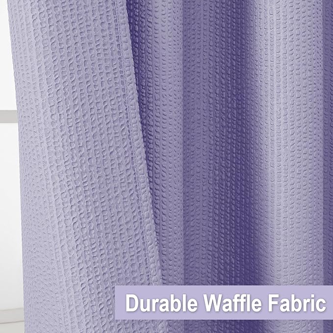 OVZME Lavender Shower Curtain, Embossed Textured Fabric Bath Curtain for Bathroom - Soft Cloth Hotel Spa Luxury, Water Repellent, Machine Washable Long Shower Cloth Curtain, 72Wx78L Inches