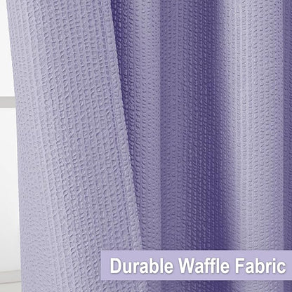 OVZME Lavender Shower Curtain, Embossed Textured Fabric Bath Curtain for Bathroom - Soft Cloth Hotel Spa Luxury, Water Repellent, Machine Washable Long Shower Cloth Curtain, 72Wx78L Inches