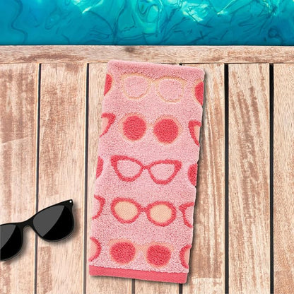 SKL Home Summer Shades Hand Towel Set-2pc, 100% Cotton Jacquard, Blush | Soft & absorbent. For use in the bathroom, kitchen or bar. Great for summer fun & everyday décor.