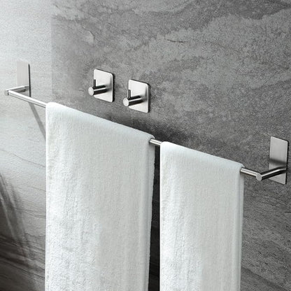 Taozun Towel Bar - 2 Packs Adhesive Hooks | 32 Inch Towel Holder, Hand Towel Rack Stick on Wall, Stainless Steel Bathroom Hardware Accessory Kit